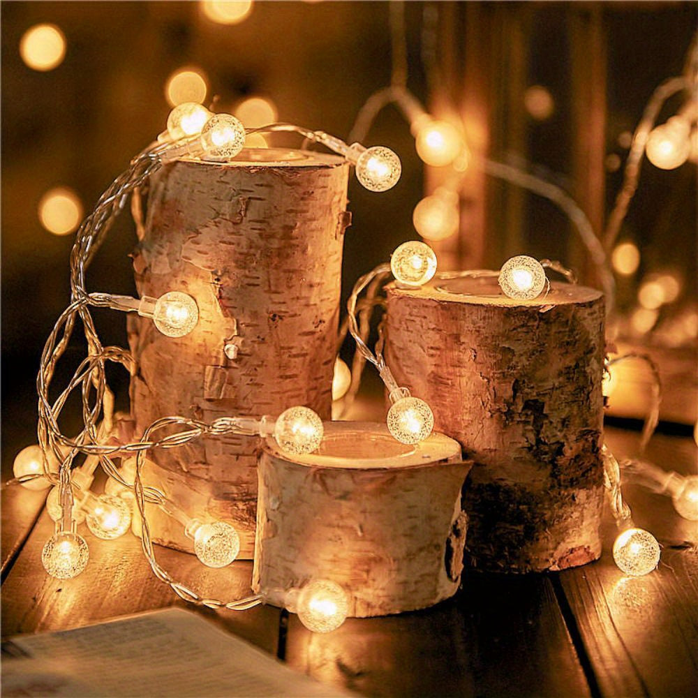 1pc, LED Bubble Ball String Lights, Battery Operated Indoor Fairy Lights, For Indoor Outdoor, Party, Wedding and Holiday Decorations New Year