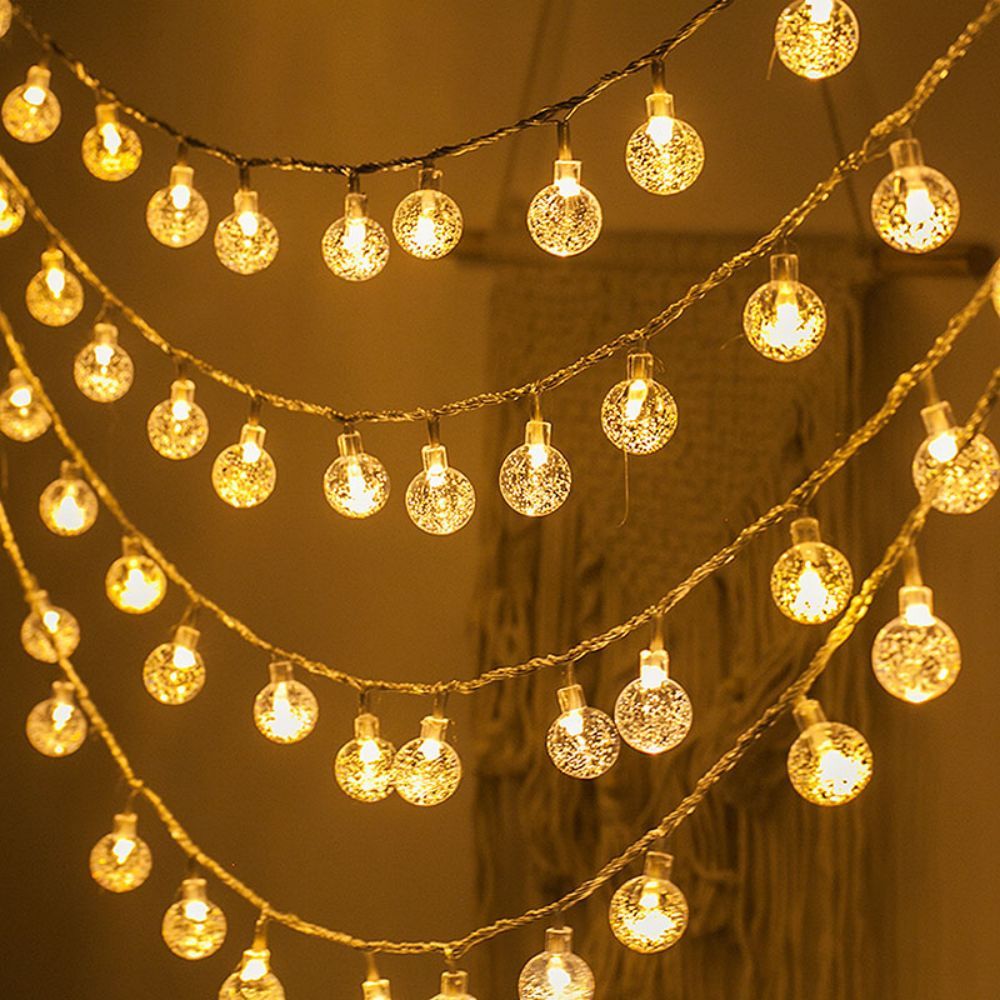 1pc, LED Bubble Ball String Lights, Battery Operated Indoor Fairy Lights, For Indoor Outdoor, Party, Wedding and Holiday Decorations New Year