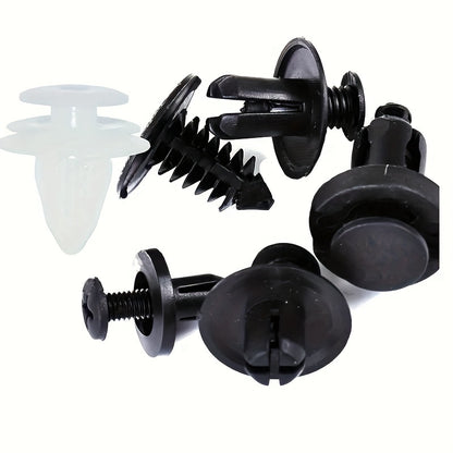 100pcs Car Fixing Clips, Disassembly Tools, Six Popular Sizes Of Door Trim Clips And Bumper Push Rivet Clips