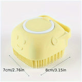 Pet Shampoo Brush, Silicone Massage Rubber Bath Comb With Shampoo Storage For Dog & Cat, Pet Grooming Tool