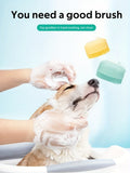 Pet Shampoo Brush, Silicone Massage Rubber Bath Comb With Shampoo Storage For Dog & Cat, Pet Grooming Tool