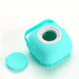 Pet Shampoo Brush, Silicone Massage Rubber Bath Comb With Shampoo Storage For Dog & Cat, Pet Grooming Tool