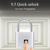 1pc Mini Smart Fingerprint Padlock, Security Door Lock, Keyless USB Rechargeable Lock For Suitcase Luggage