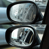 2 películas antivaho e impermeables para espejos retrovisores de coche, de PET transparente e impermeable.