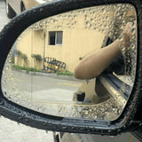 2 películas antivaho e impermeables para espejos retrovisores de coche, de PET transparente e impermeable.