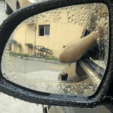2 películas antivaho e impermeables para espejos retrovisores de coche, de PET transparente e impermeable.