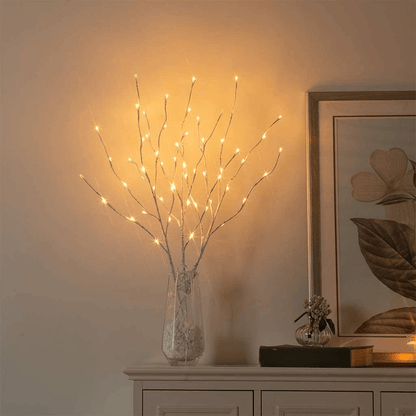 1pc Nordic Style Faux Branches LED Light - Indoor Decor, Bar, Homestay Night Light, Decorative Ambiance Light, Ramadan Spring Decor, USB Powered, 36V or Below, Key Control, No Battery Included, Non-Waterproof, Desktop Mount,