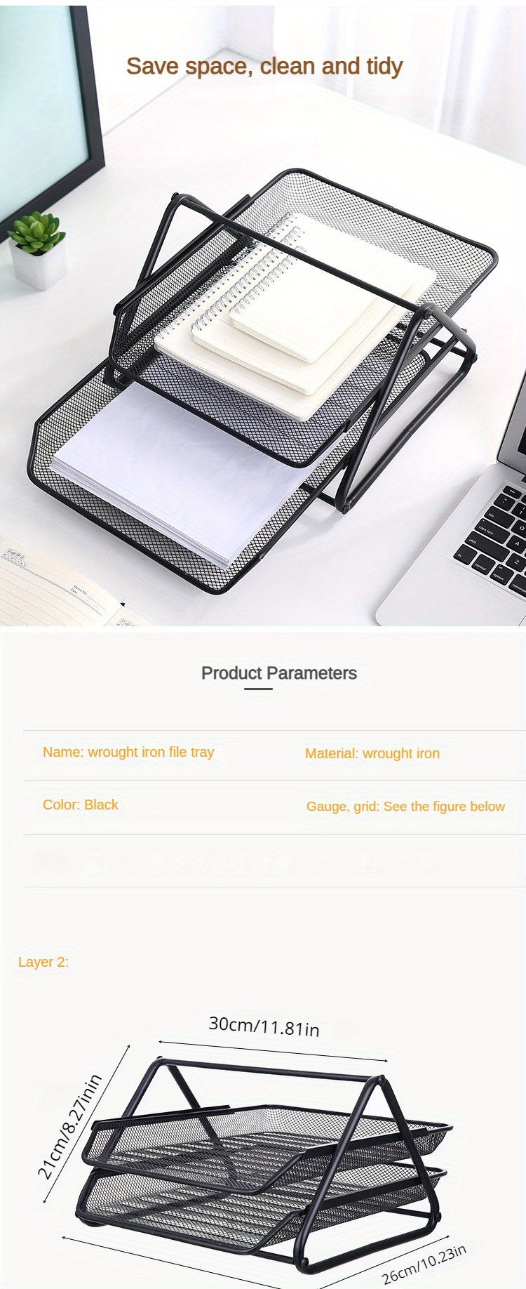 Estante de almacenamiento de escritorio para oficina creativa, estante de gestión de almacenamiento de hierro de tres capas, estante de documentos de escritorio creativo para oficina, estante de información, estantería de libros apilada de múltiples capas