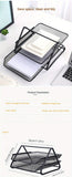 Estante de almacenamiento de escritorio para oficina creativa, estante de gestión de almacenamiento de hierro de tres capas, estante de documentos de escritorio creativo para oficina, estante de información, estantería de libros apilada de múltiples capas