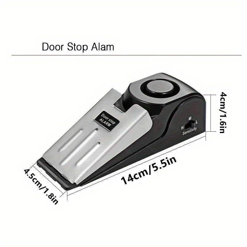 1pc Stainless Steel Door Stop Alarm, Metal Doorstop with 3-Level Sensitivity, 120dB Security Buzzer for Home, Travel, Hotel - Anti-Theft Magnetic Smart Home Alarm System, Durable Safety Tool
