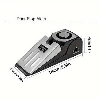 1pc Stainless Steel Door Stop Alarm, Metal Doorstop with 3-Level Sensitivity, 120dB Security Buzzer for Home, Travel, Hotel - Anti-Theft Magnetic Smart Home Alarm System, Durable Safety Tool