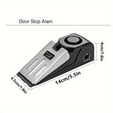 1pc Stainless Steel Door Stop Alarm, Metal Doorstop with 3-Level Sensitivity, 120dB Security Buzzer for Home, Travel, Hotel - Anti-Theft Magnetic Smart Home Alarm System, Durable Safety Tool