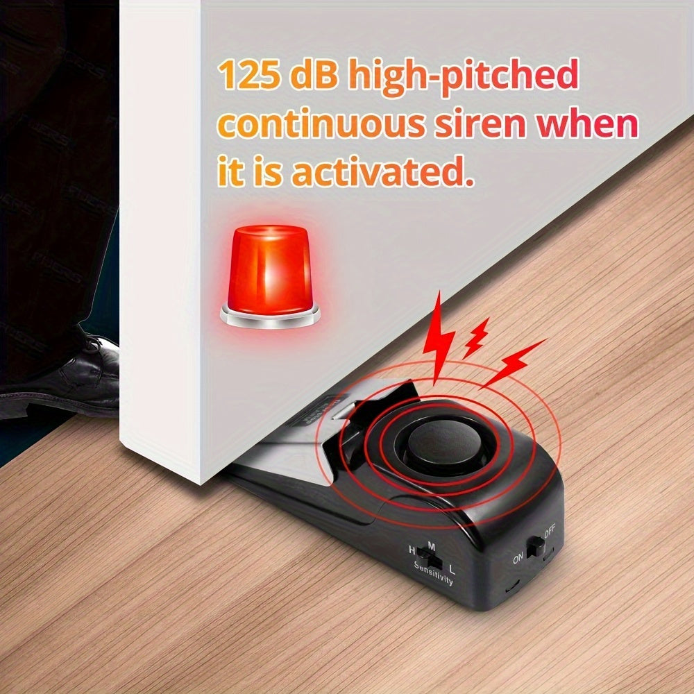 1pc Stainless Steel Door Stop Alarm, Metal Doorstop with 3-Level Sensitivity, 120dB Security Buzzer for Home, Travel, Hotel - Anti-Theft Magnetic Smart Home Alarm System, Durable Safety Tool