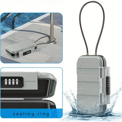 Mini Portable Safe Box with Combination Lock, Detachable Chain, Waterproof Security Lock Box for Home and Office - Large Capacity Storage
