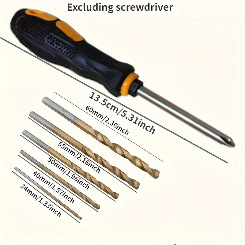 Juego de 50 brocas de acero de alta velocidad (HSS), con revestimiento de titanio, multitamaño de 1 a 3 mm, para metal, madera y plástico - Herramientas de perforación de precisión