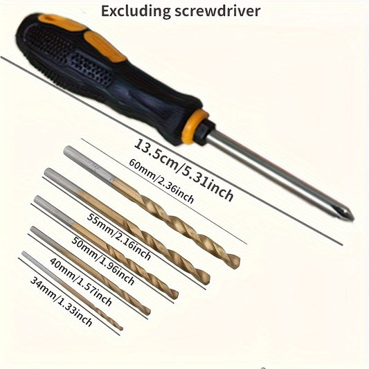 50Pcs High-Speed Steel (HSS) Drill Bit Set, Titanium Coated, Multi-Size 1-3mm, for Metal, Wood, Plastic - Precision Jobber Drilling Tools