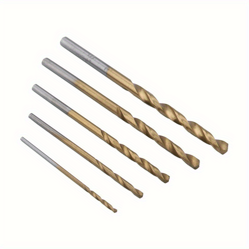 Juego de 50 brocas de acero de alta velocidad (HSS), con revestimiento de titanio, multitamaño de 1 a 3 mm, para metal, madera y plástico - Herramientas de perforación de precisión