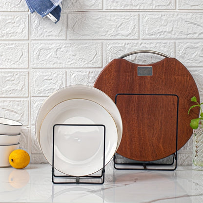 Versatile Kitchen Organizer - 1pc Dish & Plate Holder, Vertical Cupboard Storage for Cutting Boards and Pot Lids