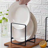 Organizador de cocina versátil: 1 soporte para platos y vajilla, almacenamiento vertical para tablas de cortar y tapas de ollas.