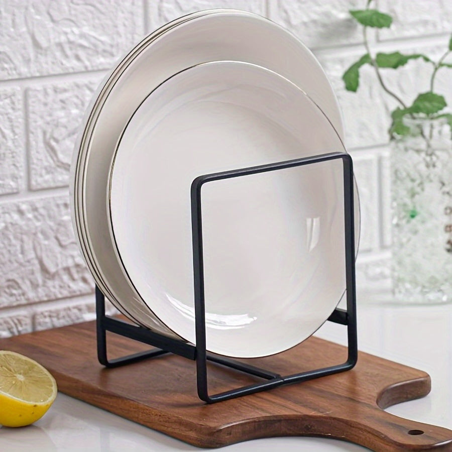 Versatile Kitchen Organizer - 1pc Dish & Plate Holder, Vertical Cupboard Storage for Cutting Boards and Pot Lids
