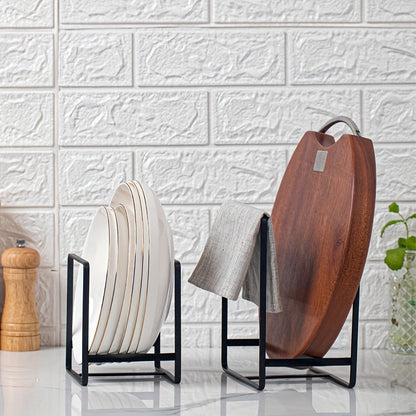 Versatile Kitchen Organizer - 1pc Dish & Plate Holder, Vertical Cupboard Storage for Cutting Boards and Pot Lids