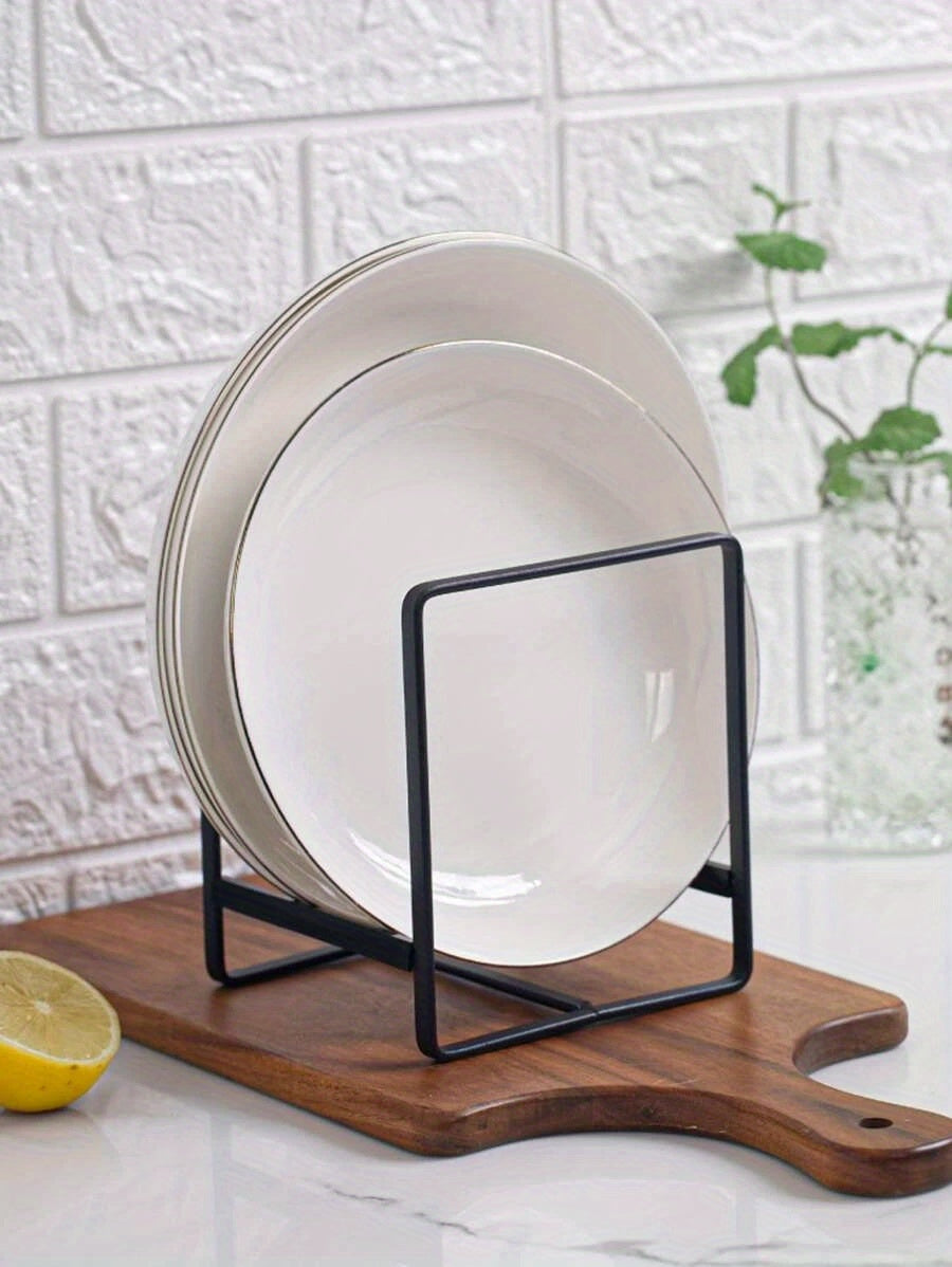 Versatile Kitchen Organizer - 1pc Dish & Plate Holder, Vertical Cupboard Storage for Cutting Boards and Pot Lids