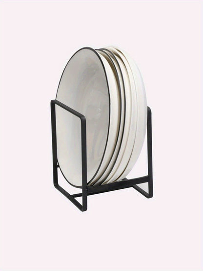 Versatile Kitchen Organizer - 1pc Dish & Plate Holder, Vertical Cupboard Storage for Cutting Boards and Pot Lids