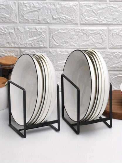 Versatile Kitchen Organizer - 1pc Dish & Plate Holder, Vertical Cupboard Storage for Cutting Boards and Pot Lids