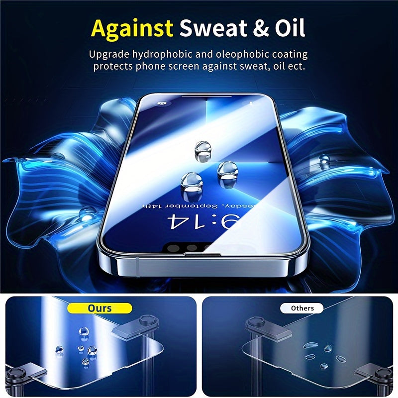 5pcs 3D Tempered Glass Screen Protectors For IPhone Models 6/7/8/SE/X/XS/XR/11/12/13/14 Pro/Max/Mini, HD Clear, Full Coverage, Shatterproof, Oil &amp; Sweat Resistant