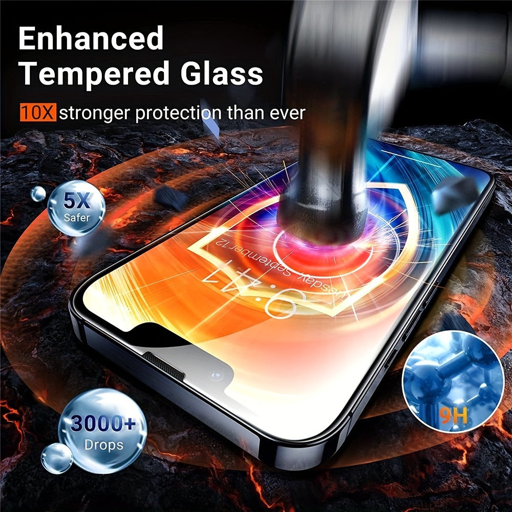 5pcs 3D Tempered Glass Screen Protectors For IPhone Models 6/7/8/SE/X/XS/XR/11/12/13/14 Pro/Max/Mini, HD Clear, Full Coverage, Shatterproof, Oil &amp; Sweat Resistant