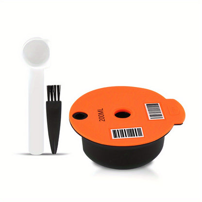 Reusable Coffee Capsule Pod with Silicone Lid, 200ml - 1pc, Compatible with Bosch Tassimo Machines, Permanent Filter Refillable Coffee Pod, BPA-Free Plastic