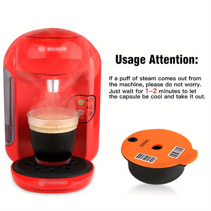 Reusable Coffee Capsule Pod with Silicone Lid, 200ml - 1pc, Compatible with Bosch Tassimo Machines, Permanent Filter Refillable Coffee Pod, BPA-Free Plastic