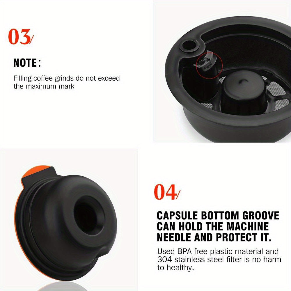 Reusable Coffee Capsule Pod with Silicone Lid, 200ml - 1pc, Compatible with Bosch Tassimo Machines, Permanent Filter Refillable Coffee Pod, BPA-Free Plastic