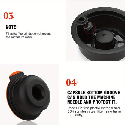 Reusable Coffee Capsule Pod with Silicone Lid, 200ml - 1pc, Compatible with Bosch Tassimo Machines, Permanent Filter Refillable Coffee Pod, BPA-Free Plastic