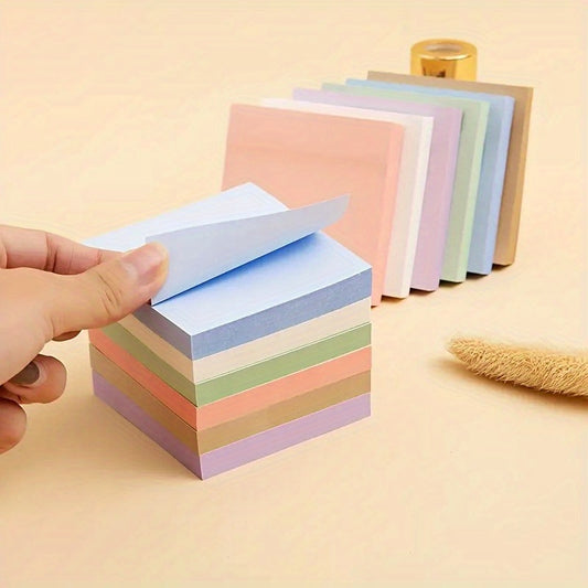 100 Sheets Morandi Self-Stick Notes - Square Hand-Torn Sticky Memo Pads for Office, School, and Home Message Reminders