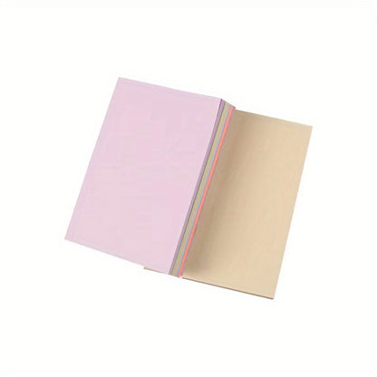 100 Sheets Morandi Self-Stick Notes - Square Hand Torn Sticky Memo Pads for Office, School, and Home Message Reminders