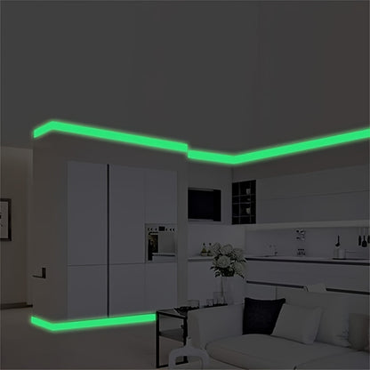 Cinta de seguridad autoadhesiva luminosa: brilla en la oscuridad para decoración del hogar y alertas de seguridad.