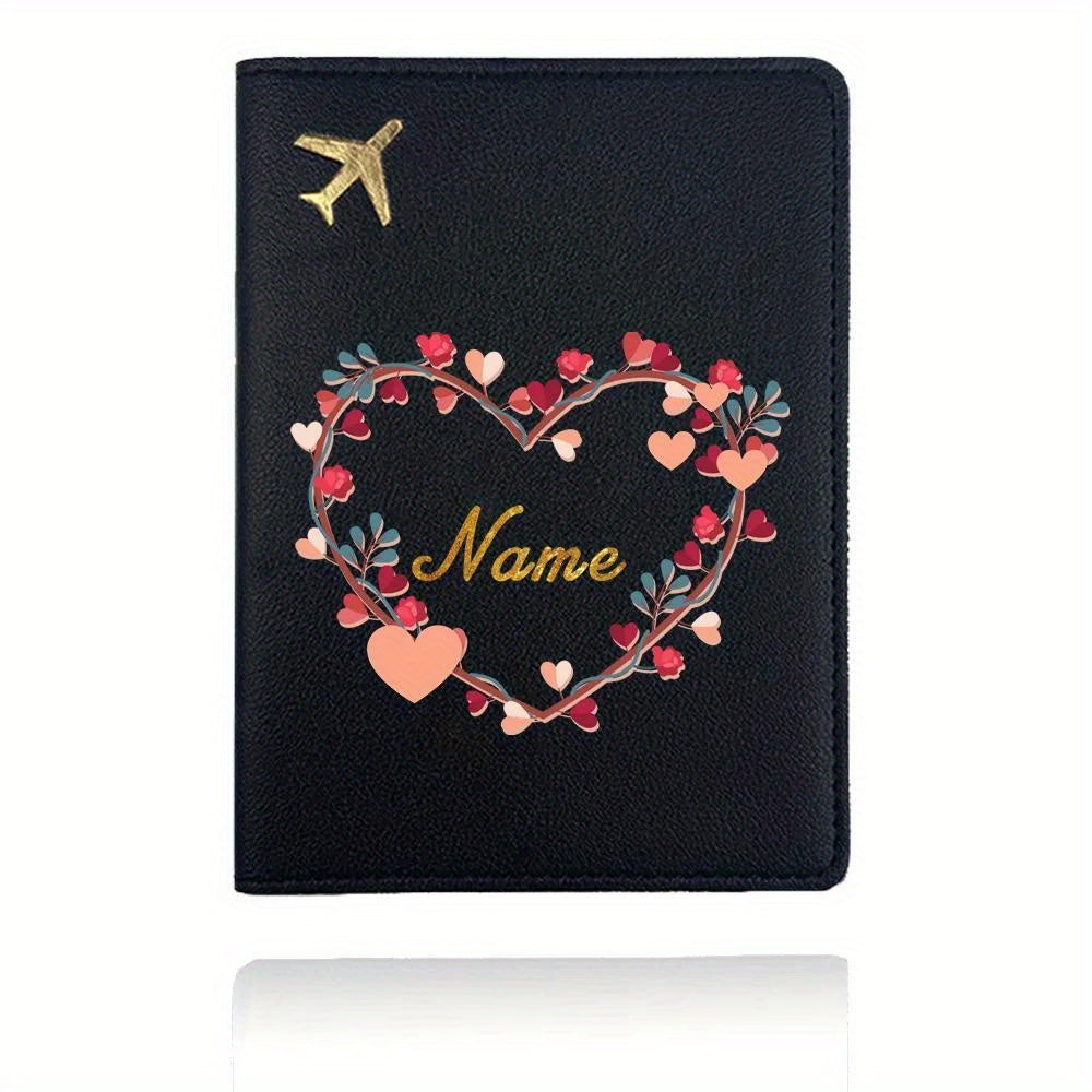 Personalized Faux Leather Passport Cover with Custom Name, Waterproof RFID Blocking Travel Wallet, Ultra Slim Business Card Holder, Air Ticket Storage Organizer, No-Closure Design, Passport Travel Wallet