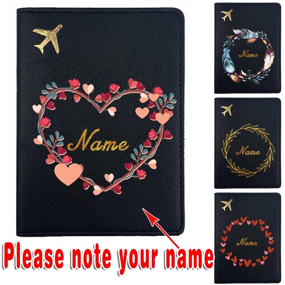 Personalized Faux Leather Passport Cover with Custom Name, Waterproof RFID Blocking Travel Wallet, Ultra Slim Business Card Holder, Air Ticket Storage Organizer, No-Closure Design, Passport Travel Wallet