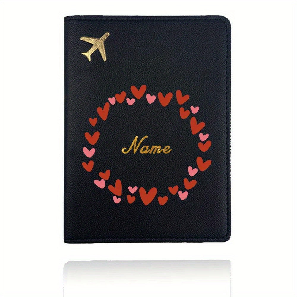 Personalized Faux Leather Passport Cover with Custom Name, Waterproof RFID Blocking Travel Wallet, Ultra Slim Business Card Holder, Air Ticket Storage Organizer, No-Closure Design, Passport Travel Wallet