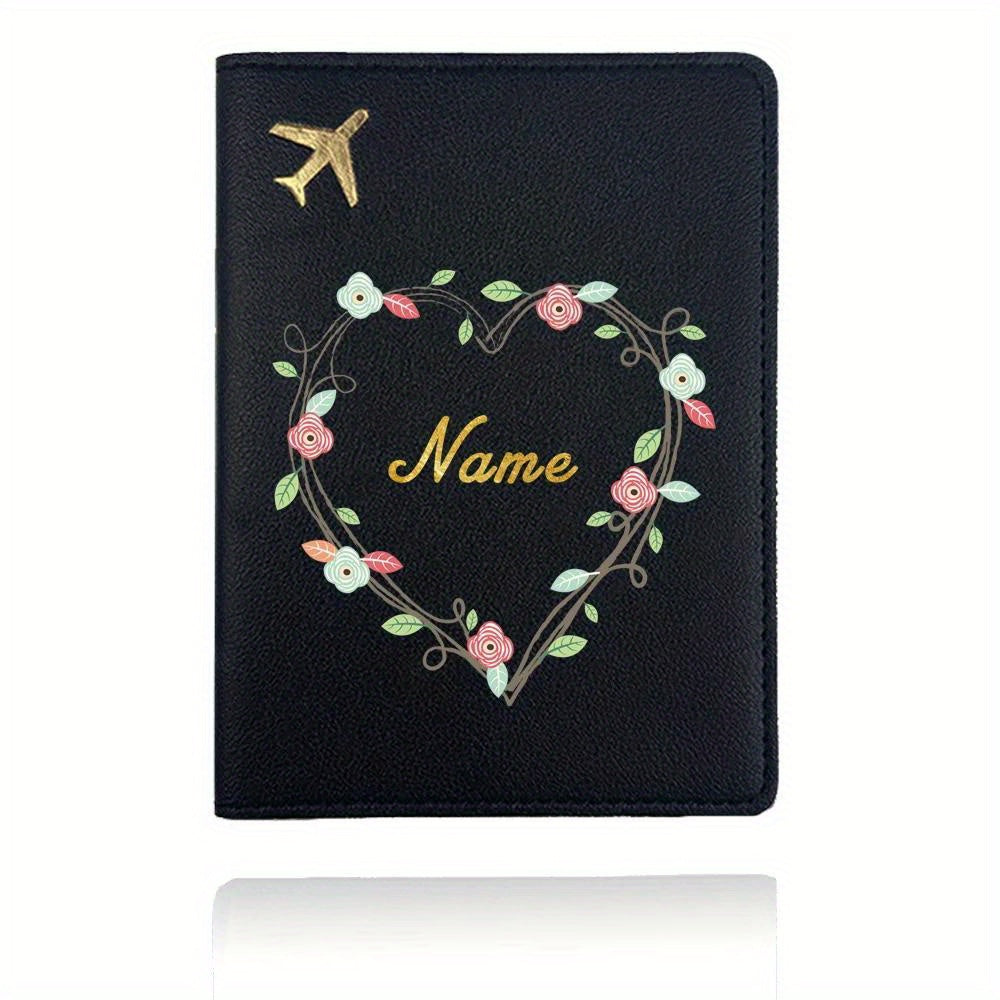 Personalized Faux Leather Passport Cover with Custom Name, Waterproof RFID Blocking Travel Wallet, Ultra Slim Business Card Holder, Air Ticket Storage Organizer, No-Closure Design, Passport Travel Wallet