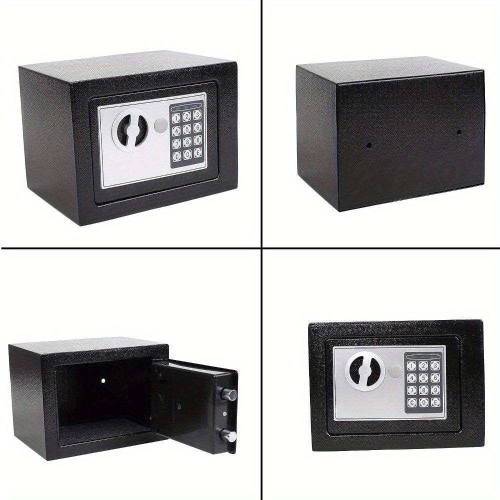 1pc Steel Digital Security Safe Box with Electronic Keypad and Key Lock - Uncharged, Battery Not Included - for Home Office Hotel Business, Jewelry, Gun, Cash Storage