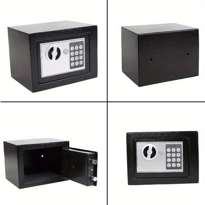 1pc Steel Digital Security Safe Box with Electronic Keypad and Key Lock - Uncharged, Without Battery - for Home Office Hotel Business, Jewelry, Gun, Cash Storage