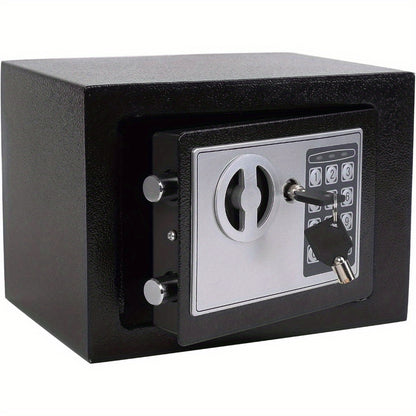 1pc Steel Digital Security Safe Box with Electronic Keypad and Key Lock - Uncharged, Without Battery - for Home Office Hotel Business, Jewelry, Gun, Cash Storage
