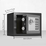 1pc Steel Digital Security Safe Box with Electronic Keypad and Key Lock - Uncharged, Battery Not Included - for Home Office Hotel Business, Jewelry, Gun, Cash Storage