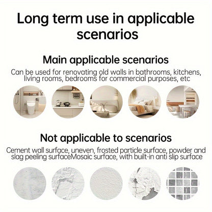Thick Imitation Marble Tile Foam Wall Sticker, Self-Adhesive Waterproof Wallpaper, Peel and Stick, Easy to Clean and Cut, Suitable for Renovation and Decoration of Bathrooms, Living Rooms, Kitchens, Bedrooms and Offices