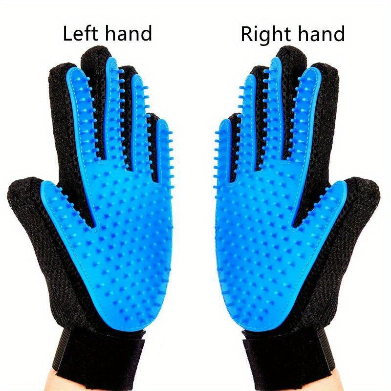 1 Pair Pet Grooming Gloves - Gentle De-shedding Brush, for Dogs and Cats - Massage Stimulating Brush - Easy to Use and Clean - Rubber Material