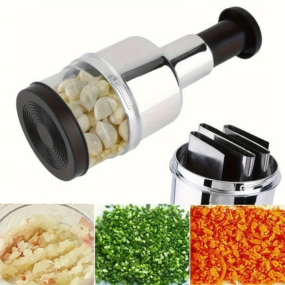 Stainless Steel Garlic Press, Manual Mincer, Durable Kitchen Tool for Crushing Garlic, Ginger, Scallions, and Peppers, No Electricity Needed, Plastic Material, Home Kitchen Essentials
