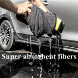 Toalla de microfibra ultraabsorbente para lavado de autos - Paño grueso y súper suave para el cuidado y la limpieza del vehículo - Mantenimiento externo del vehículo - Material de poliéster