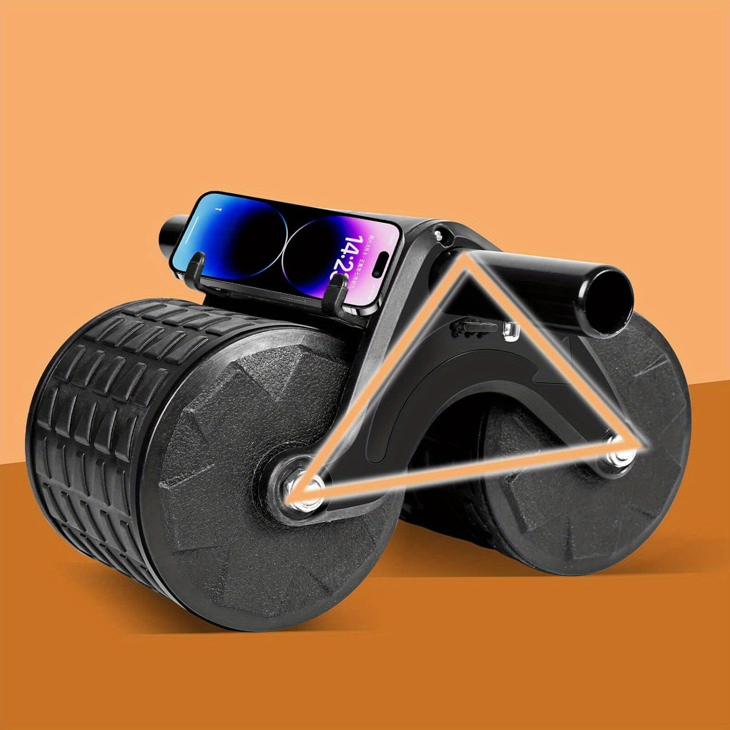 Universal Abdominal Exercise Wheel with Automatic Rebound, Elbow Support - Core Strength Trainer, Uncharged Dual-Wheel Abs Roller for Men and Women, Durable Spandex and PVC Construction